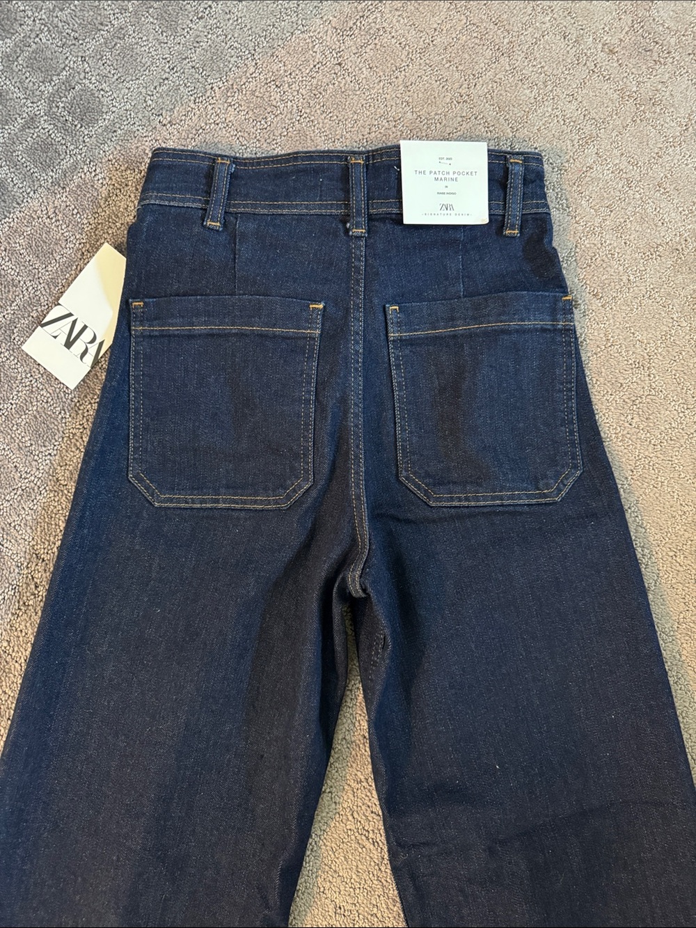 Zara Dark Blue Flare Jeans - Picture 6 of 10